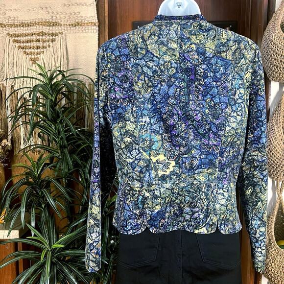 Vintage Canvasbacks Velvet Tapestry Blazer 4 USA Made Baroque Rhinestone Jacket - Picture 3 of 15